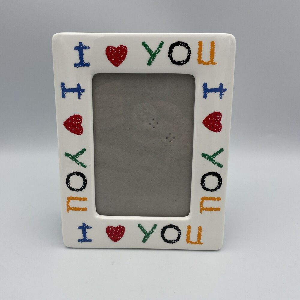 Vintage 90’s Fetco Ceramic 4x6 Photo Frame, I Love You Mother's Day Freestanding